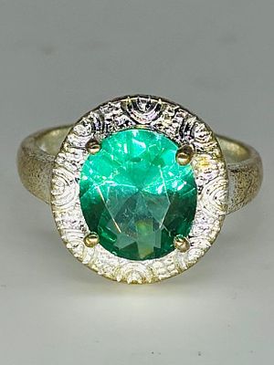 טבעת כסף 925 משובצת, מידה 8, חתומה