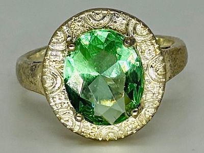 טבעת כסף 925 משובצת, מידה 7.25, חתומה