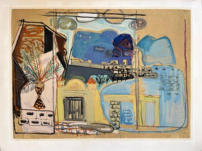 יחקאל שטרייכמן 
נוף טבריה 
ליטוגרפיה ישנה ואיכותית 
חתומה ביד האמן