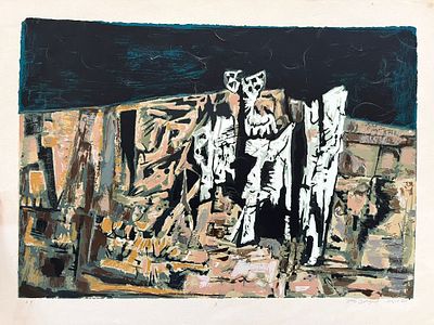 יוסל ברגנר 
"מלאכים" 
ליטגורפיה ישנה ואיכותית 
חתום וממוספר ביד האמן