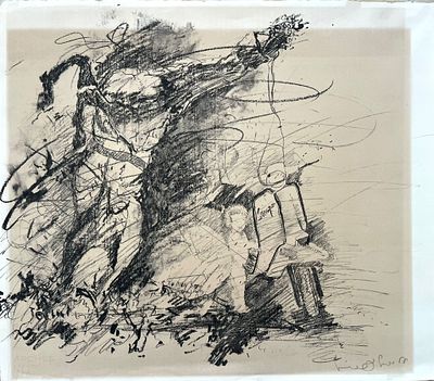 אורי ליפשיץ' 
"קרב" 
תחריט 
חתום וממוספר ביד האמן