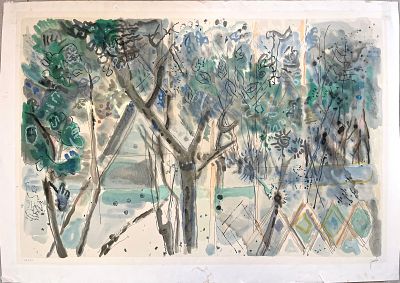 יחזקאל שטרייכמן 
"על גדות הירקון" 
ליטגורפיה ישנה ואיכותית 
חתום וממוספר ביד 