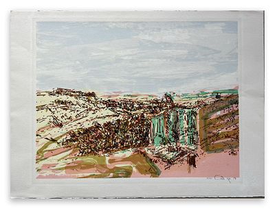 דוד בן שאול, ליטוגרפיה, 76x56 ס״מ, חתום