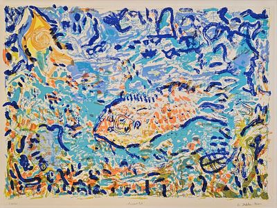 דליה הקר אוריון 
לוויתן 
ליטוגרפיה ישנה ואיכותית 
חתום וממוספר ביד האמנית