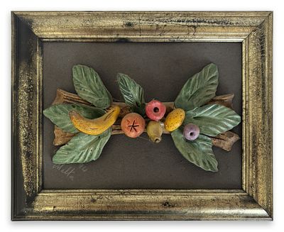 יצירה תלת מימדית מוצמדת למסגרת, 20x25 ס״מ, חתום
