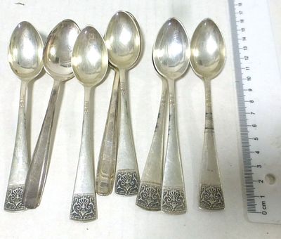 8 Tea spoons, silver 800, Poland. 230 gm