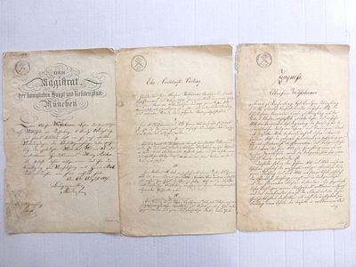 Three certificates of the capital and royal seat. Munich in the matter of the Jew Abraham 