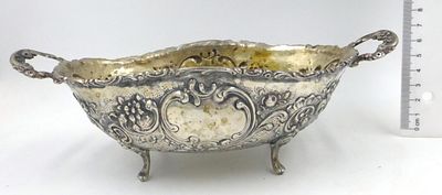 קערת כסף 800 אובלית,. גרמניה, תחילת המאה ה20, 298 גרם