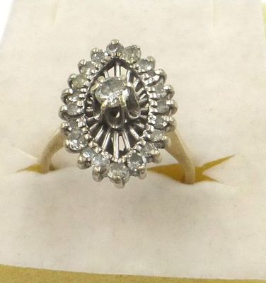 טבעת זהב לבן 18K. עם שיבוץ יהלומים, 20 נק, 2 נק (20), מידה 54 (US 7) משקל 5 גרם