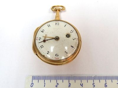 שעון כיס תוצ' Orange a Versailles. צרפת, מס' 519, הקופסה זהב 18K, מנגנון שרשרת, מתיחת מפתח, מצב עבודה