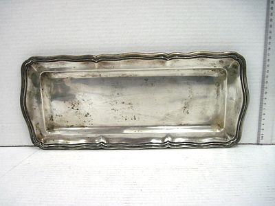 מגש כסף 800 מלבני, ריקוע יד. 738 גרם