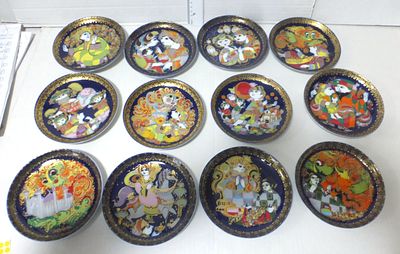 סדרה של 12 צלחות פורצלן. תוצ Rosenthal, גרמניה, סדרת Aladin