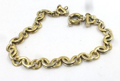 צמיד זהב 14K 583 שני גוונים. כ 12 גרם