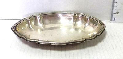 צלוחית כסף 925 אובלית. משקל 114 גרם, 2.8X14.5X2.2