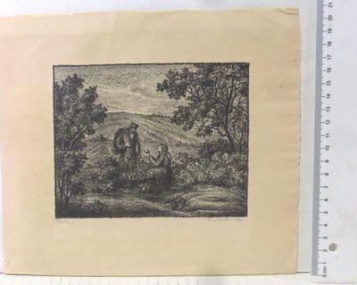 Budko Joseph1888-1940 - Etching, apple seller, signed. Trial print, inside 12.5X16 cm