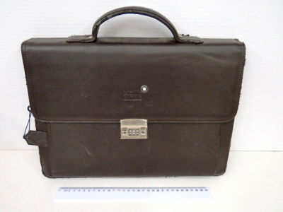 Leather briefcase by Mont Blanc, minor damages