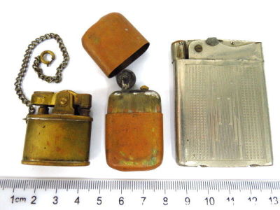 Three old benzene lighters