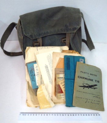 Satchel with documents of a British soldier and pilot, WWII