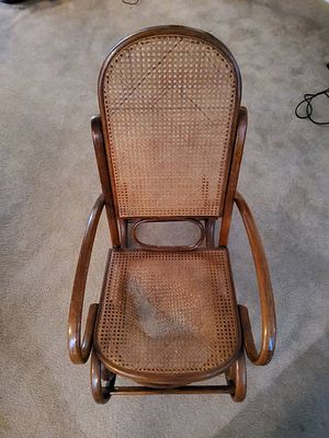 Bentwood Cane Rocking Chair. Vintage oak bentwood ‘ladies’ rocking chair featuring a cane seat 