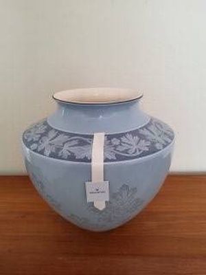 Wedgwood Blue Floral Decorative Vase. Wedgwood decorative vase featuring a blue finish with 