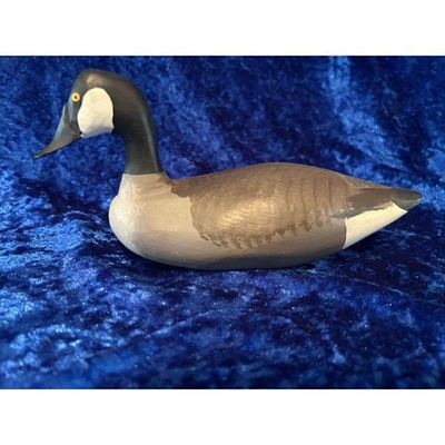 Wooden Decoy Canada Goose Hand-Carved Painted Signed Charles Golia. Wooden hand-carved Canada 