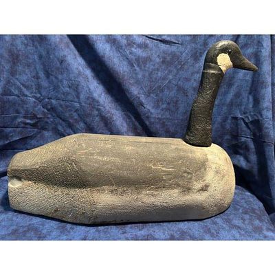 Hunting Decoy Gray Goose Black White Markings Used Condition. Goose hunting decoy, gray body 