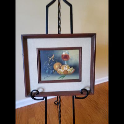 Still Life Print, Signed, Wells, Framed Art. Framed and matted art print depicts a still life 