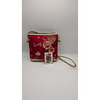 Tiannl Crossbody Bag - Floral, Braided Strap. Description: Tiannl red crossbody bag with a Image - 4