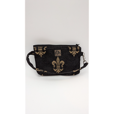 Ruth Michael Handbag - Black with Fleur-de-lis Design. Description: Black Ruth Michael handbag 