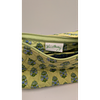 Floral Quilted Handbag, Lightweight, Travel-Friendly, Green. Description: Green floral quilted Image - 3