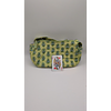 Floral Quilted Handbag, Lightweight, Travel-Friendly, Green. Description: Green floral quilted Image - 5