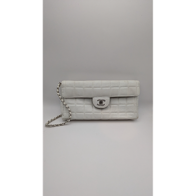 Chanel Bag - Quilted Leather, Chain Strap - White. Description: Chanel white quilted leather bag 