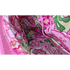 Handbag - Floral Pattern, Pink & Green. Description: Pink and green floral fabric handbag. Image - 3