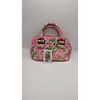 Handbag - Floral Pattern, Pink & Green. Description: Pink and green floral fabric handbag. Image - 4