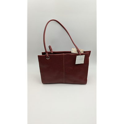 Tote Bag - Burgundy, Leather. Description: Burgundy leather tote bag. Classic design suitable 