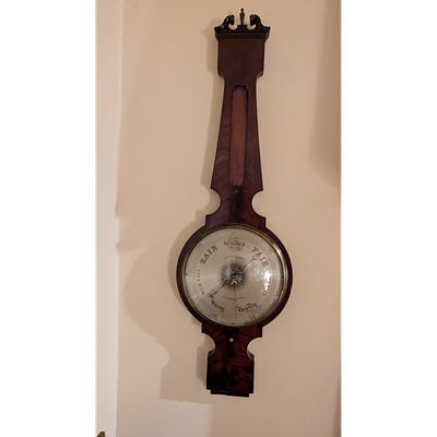Antique Barometer, Wall Decor, Weather Instrument. Description: Antique barometer for monitoring 