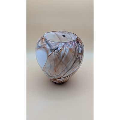 Glass Eye Studio Vase - Hand Blown Art Glass, Swirl Design, Home Decor. Description: Glass Eye 