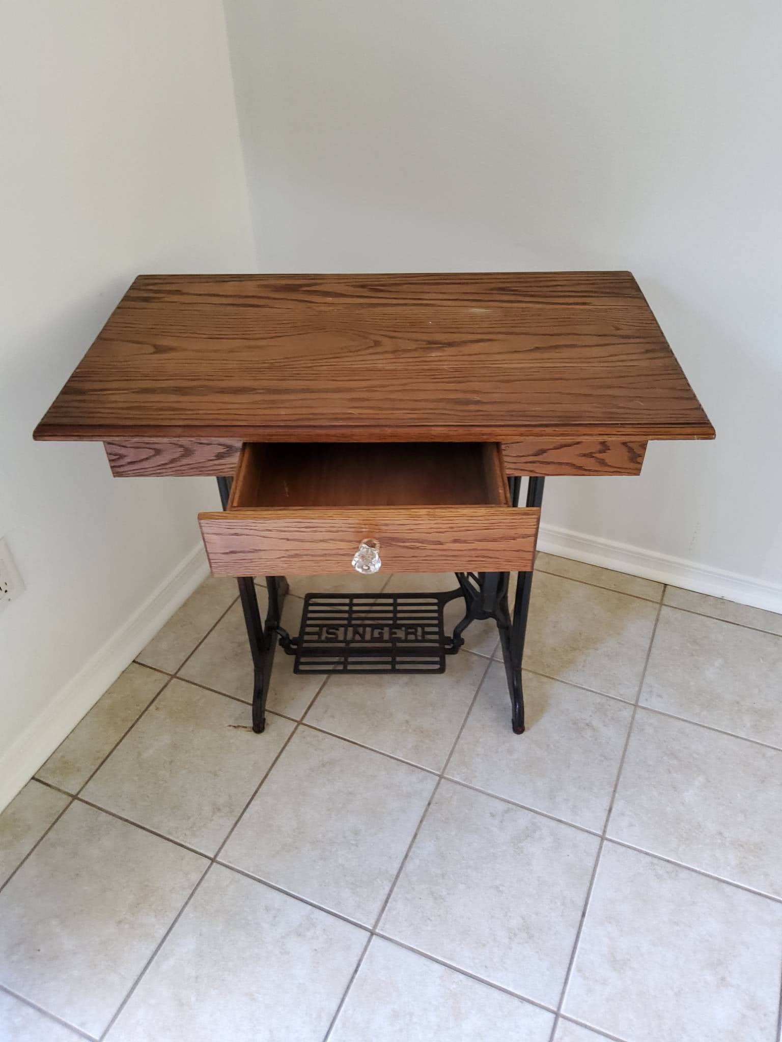 Singer Sewing Machine Table with Cast Iron Base