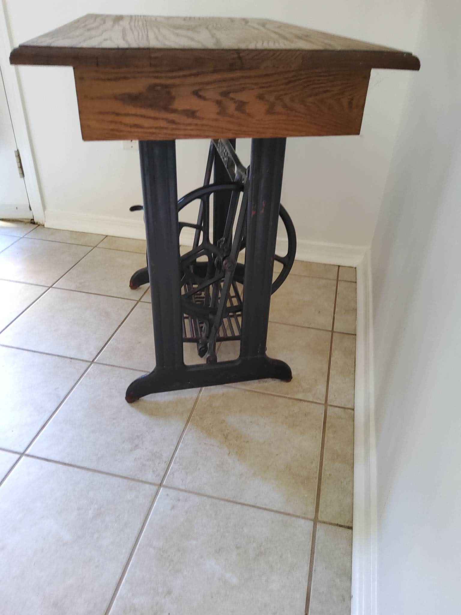 Singer Sewing Machine Table with Cast Iron Base