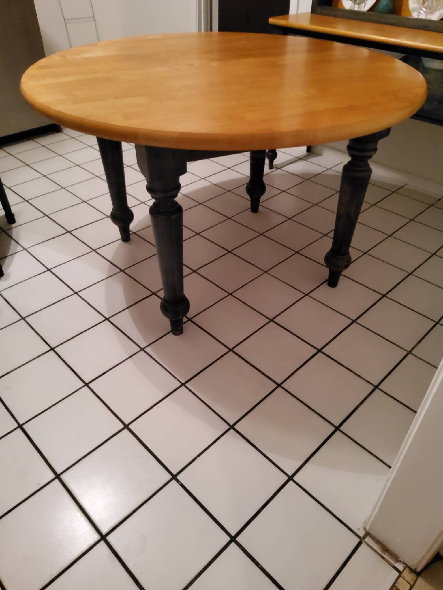 Round Wooden Dining Table with 3 Chairs