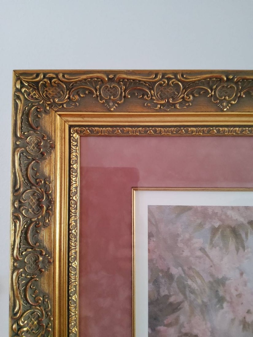 Framed Romantic Young Woman and Child Print