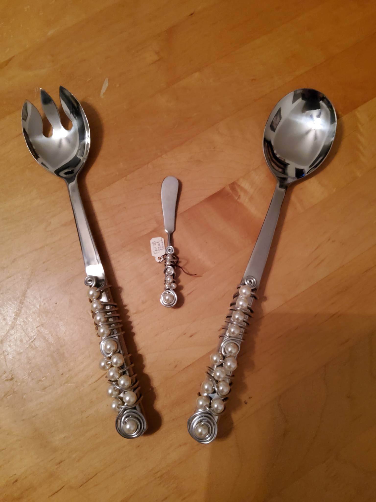 Stainless Steel Flatware Set with Decorative Pearl Handles