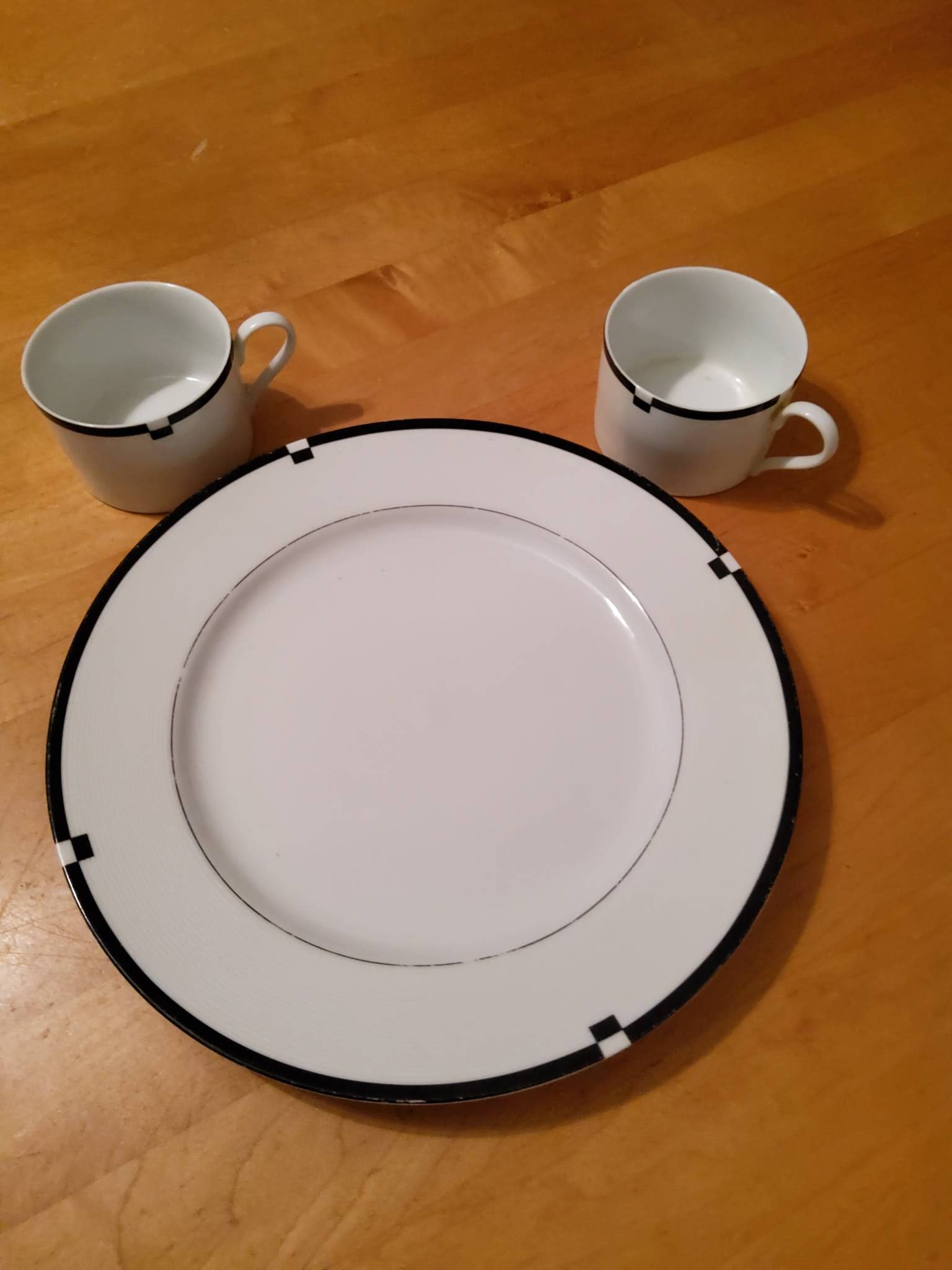 Mikasa Porcelain Plate and Teacups Set