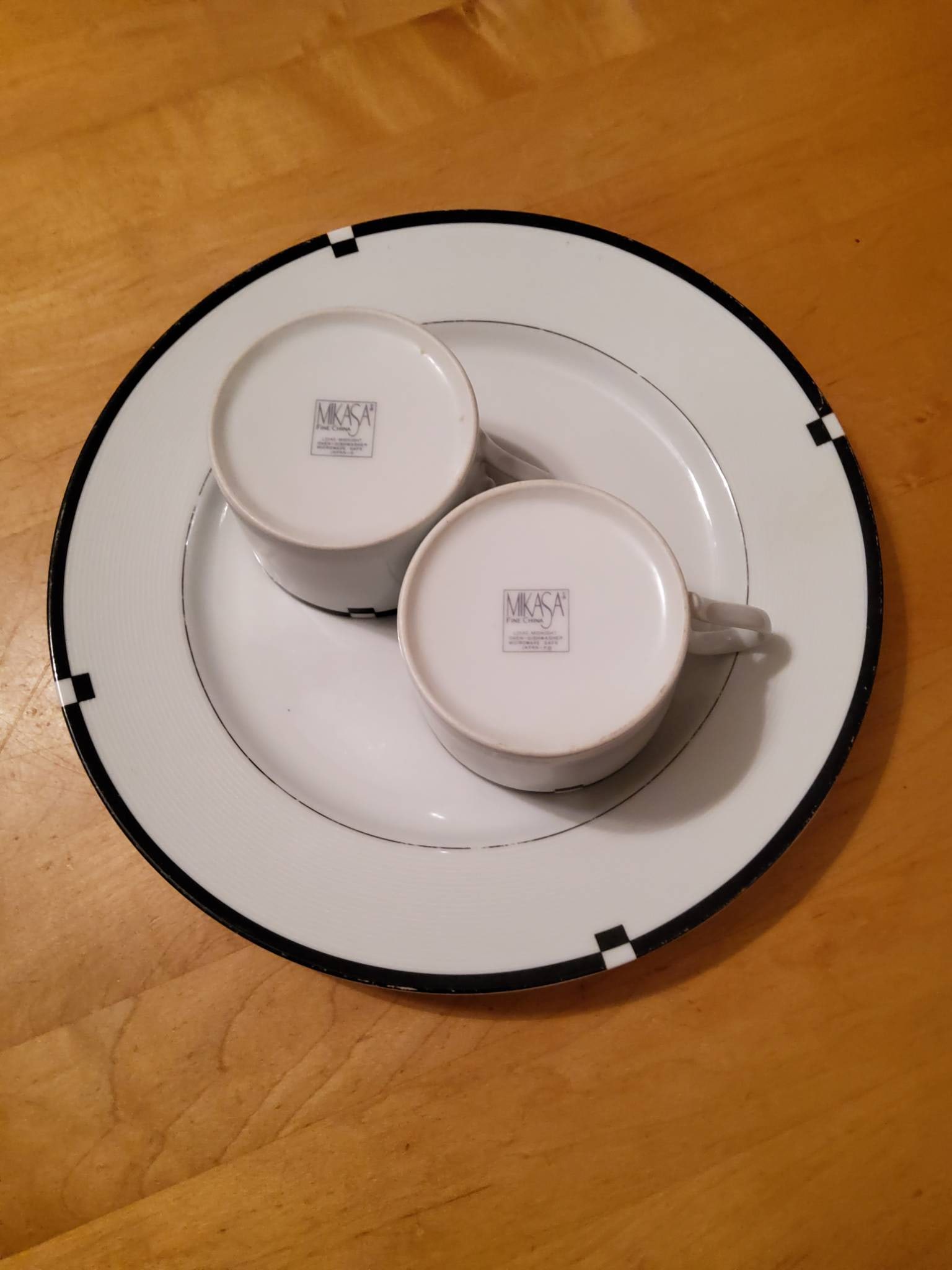 Mikasa Porcelain Plate and Teacups Set
