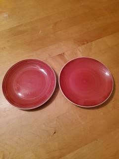 Pair of Homer Laughlin Red Ceramic Plates