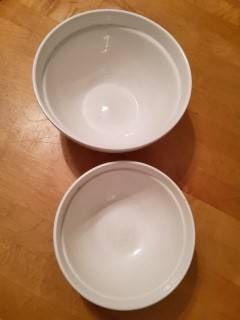Set of Two White Ceramic Mixing Bowls