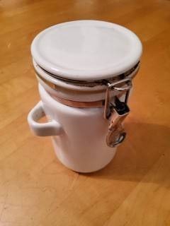 White Ceramic Airtight Canister with Clamp Lid