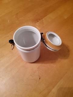 White Ceramic Airtight Canister with Clamp Lid