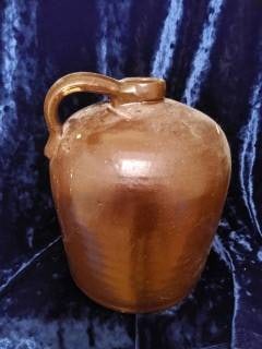 Brown Glazed Stoneware Jug with Handle