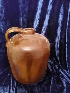 Brown Glazed Stoneware Jug with Handle